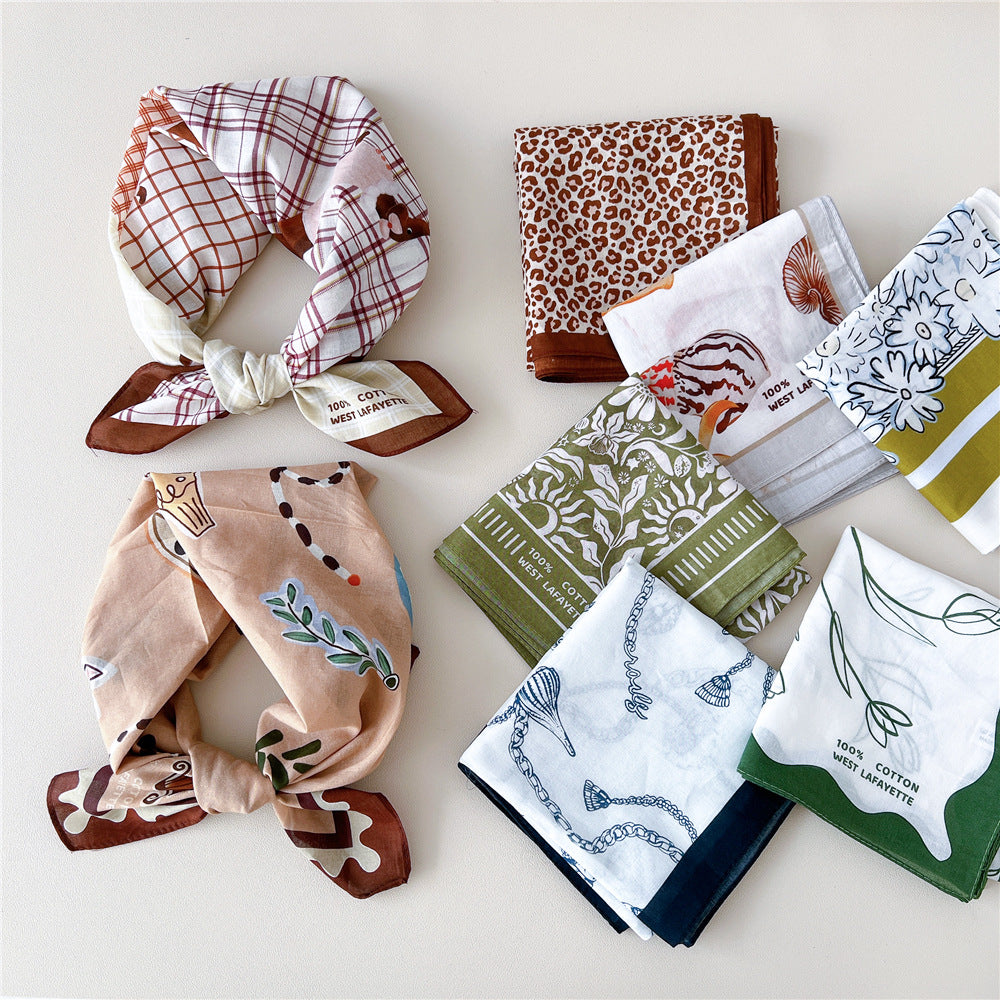 Vintage Garden Print Square Bandana Scarf - view 35