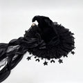 Velvet Witch Hat With Star And Moon Charms - Black