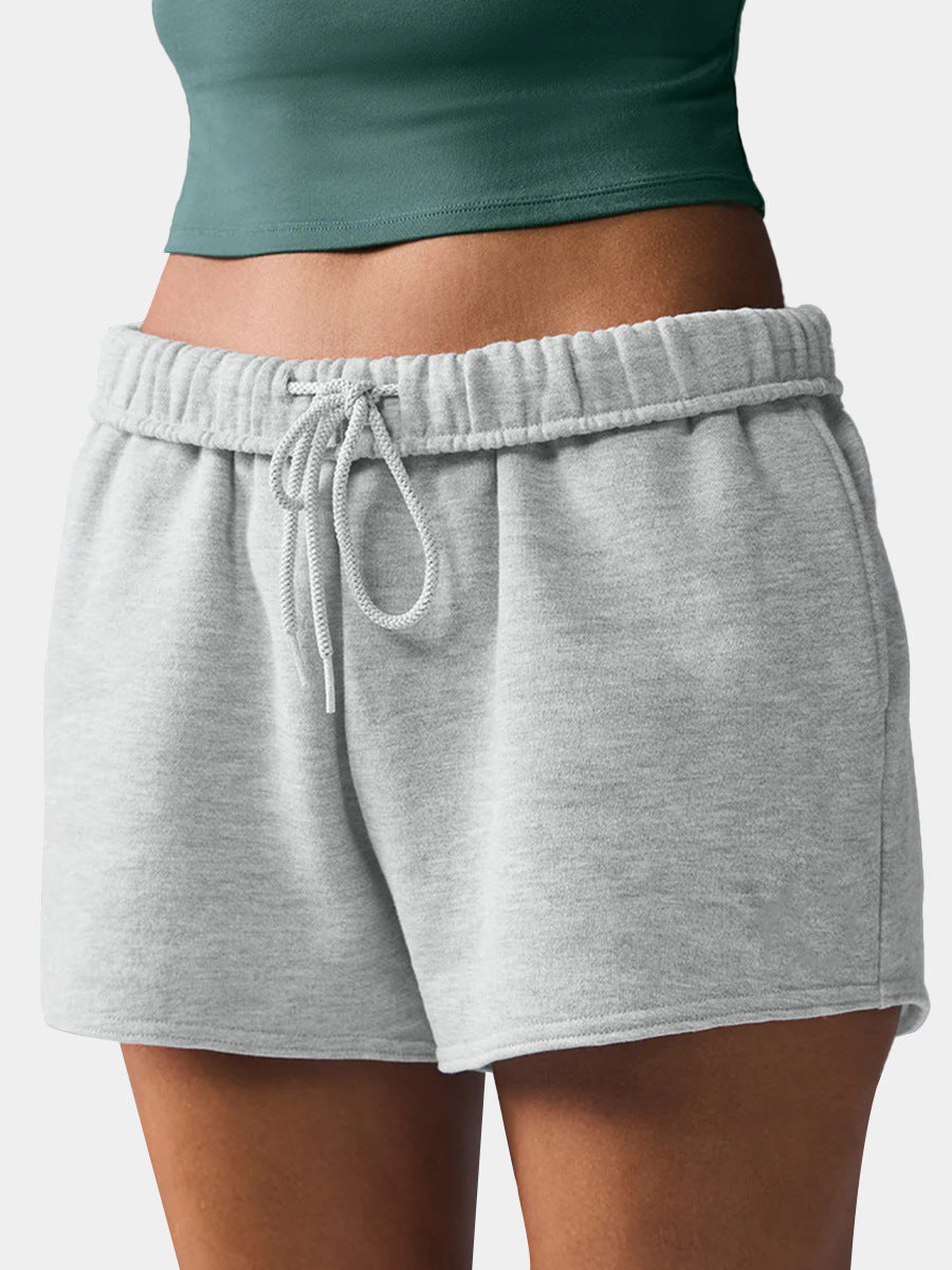 Cozy Half Zip Pullover Sweatshirt and Shorts - GreyShorts