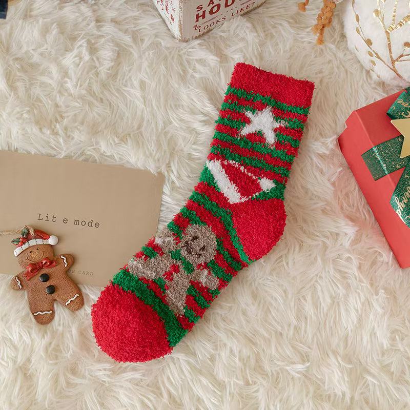 Fluffy Christmas Character Lounge Socks - Color_05