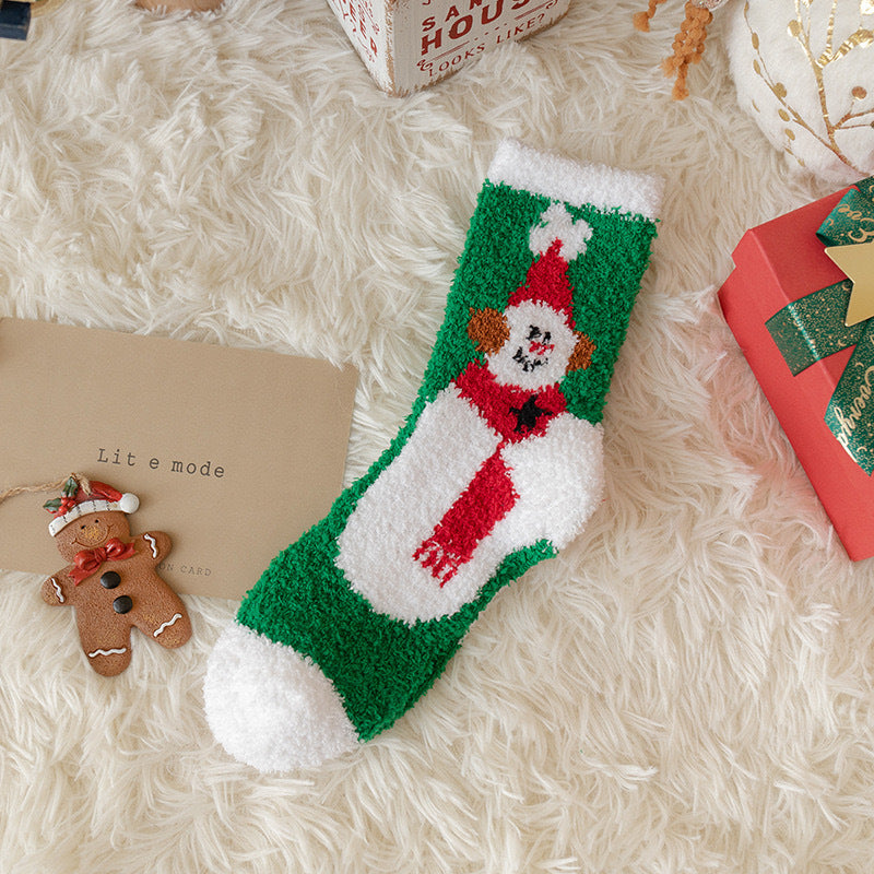 Fluffy Christmas Character Lounge Socks - Color_06