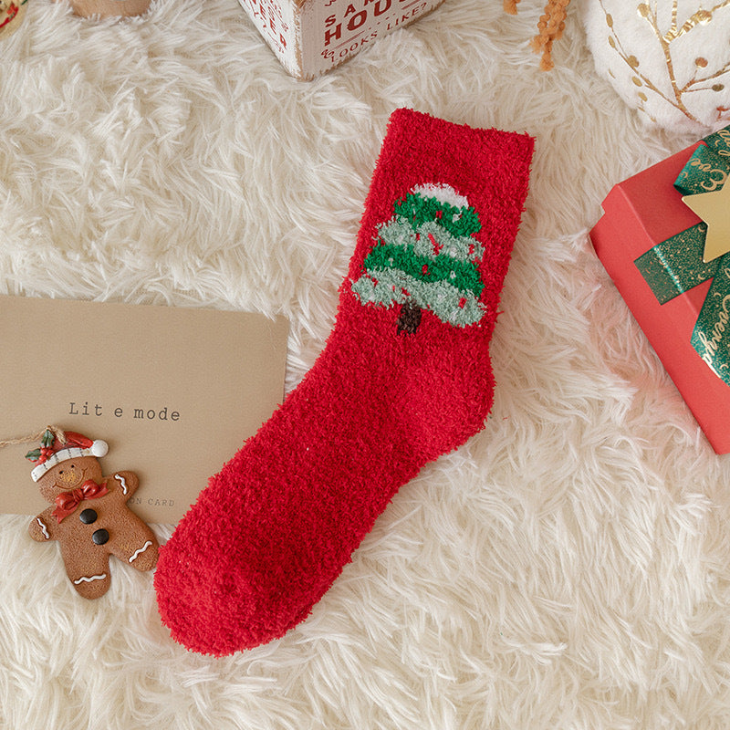 Fluffy Christmas Character Lounge Socks - Color_07