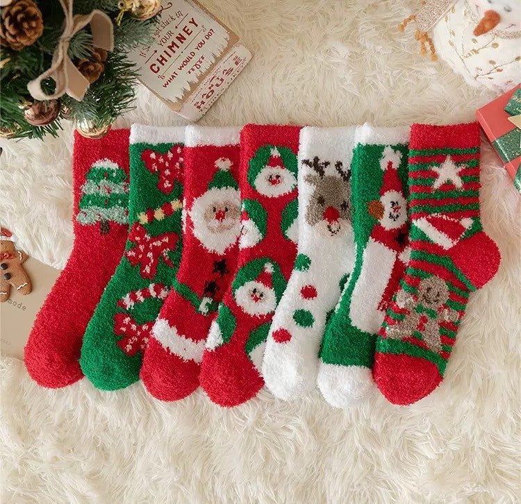 Fluffy Christmas Character Lounge Socks