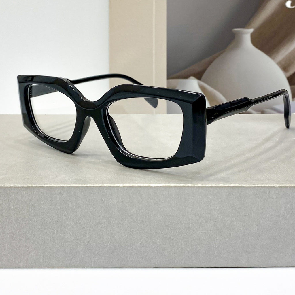 Chunky Cat Eye Clear Lens Eyeglasses - Black