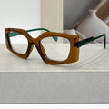 Chunky Cat Eye Clear Lens Eyeglasses - Coffee_G