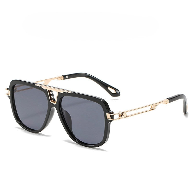Metal Bridge Square Aviator Sunglasses - Color_1