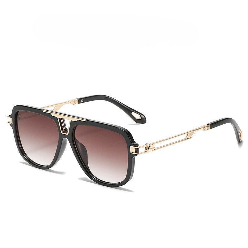 Metal Bridge Square Aviator Sunglasses - Color_2
