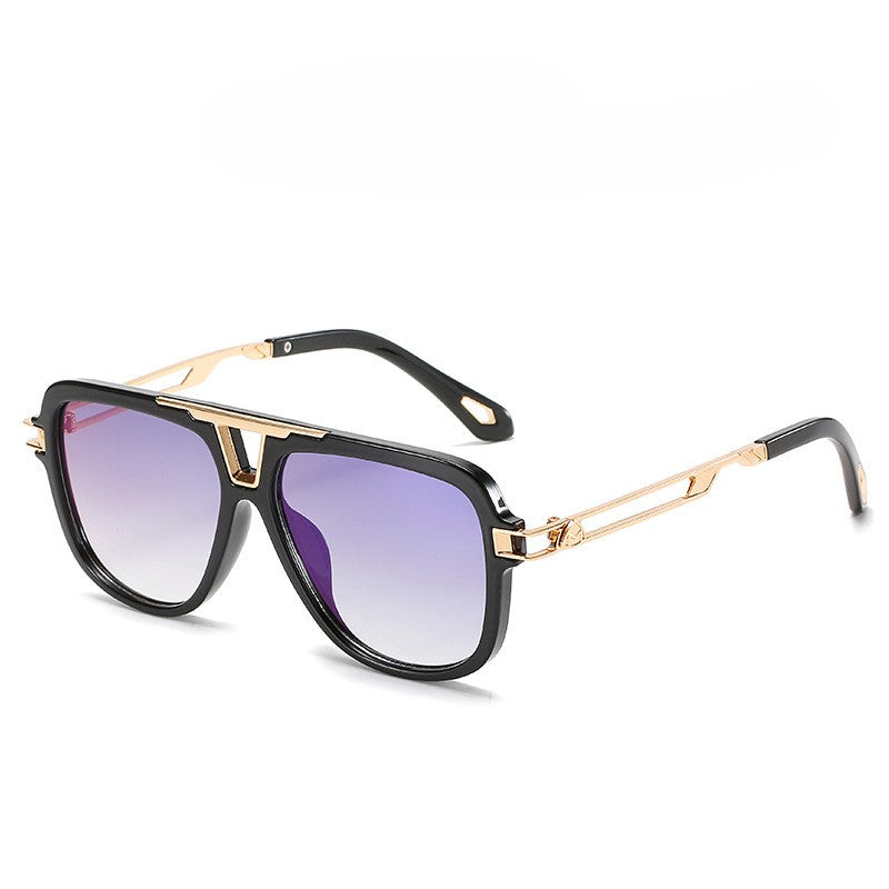 Metal Bridge Square Aviator Sunglasses - Color_3