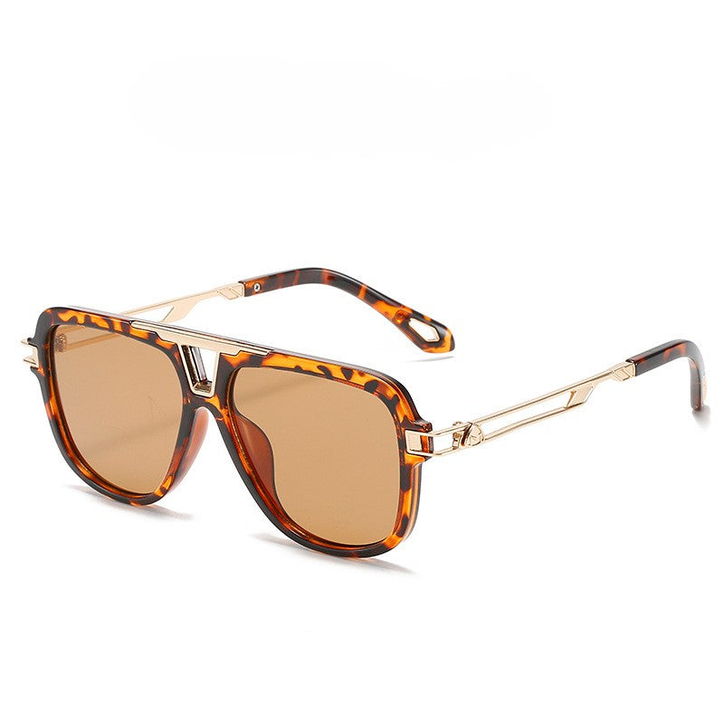Metal Bridge Square Aviator Sunglasses - Color_4