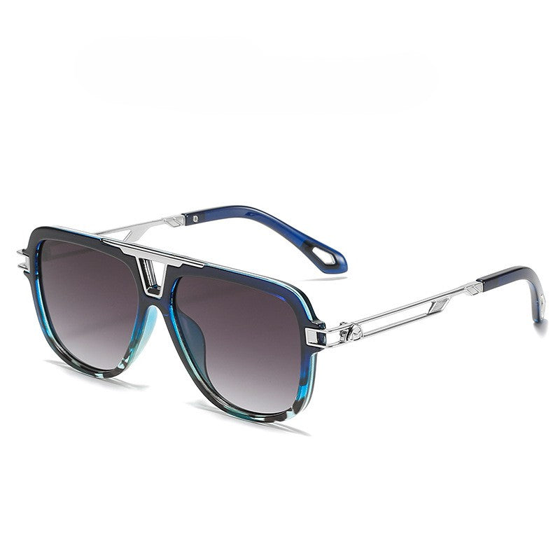 Metal Bridge Square Aviator Sunglasses - Color_5