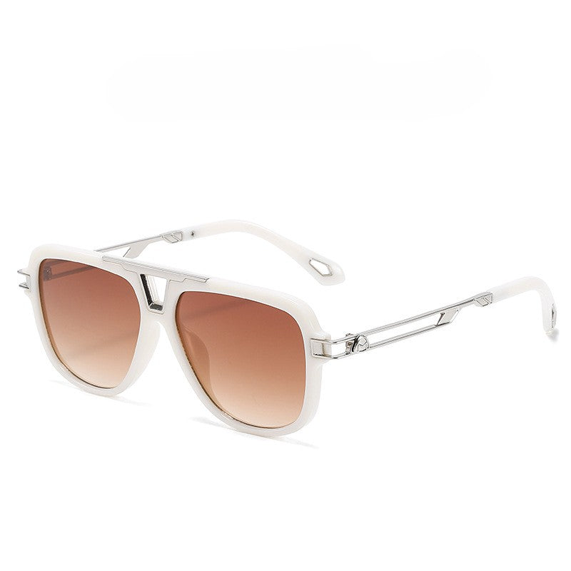 Metal Bridge Square Aviator Sunglasses - Color_6