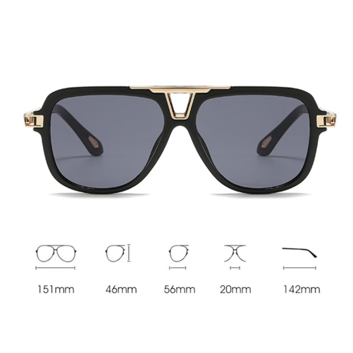 Metal Bridge Square Aviator Sunglasses - view 1