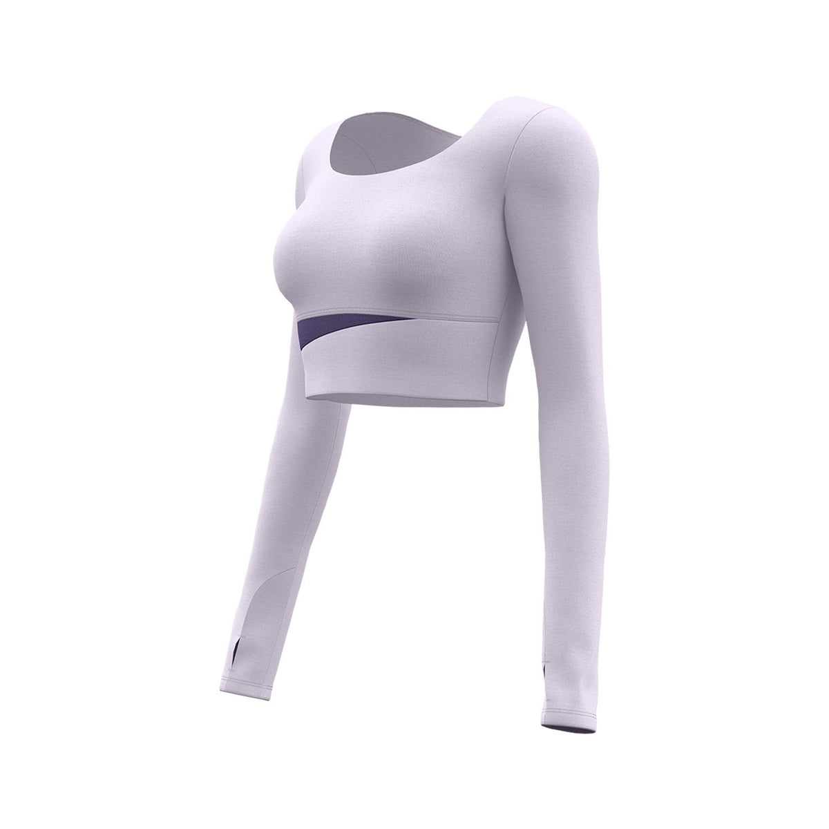 Color Block Padded Cropped Long Sleeve Workout Top