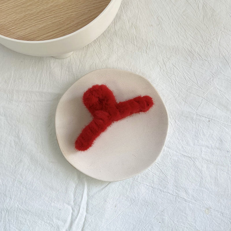 Fuzzy Plush Shark Hair Claw Clip - BigRed