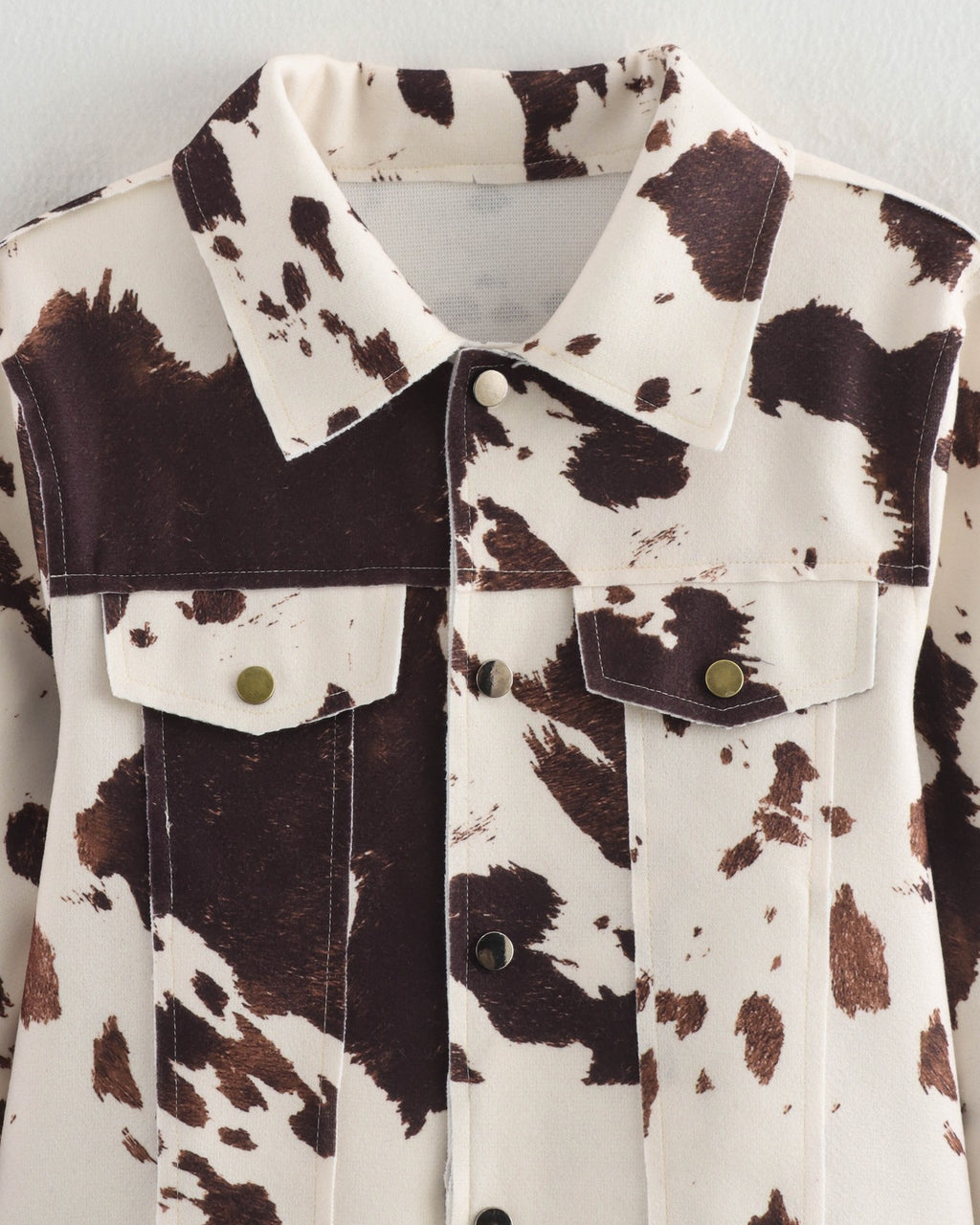 Cow Print Cropped Trucker Jacket - Color - 4