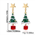 Jingle Bell Dangle Earrings with Tree and Bow Charms - NO-7