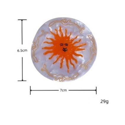 Celestial Sun Face Round Hair Claw Clip - view 2