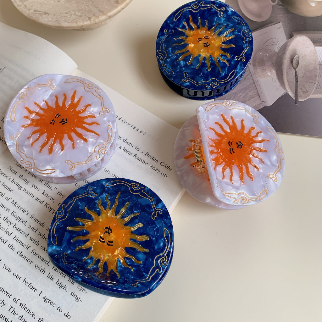 Celestial Sun Face Round Hair Claw Clip - view 5