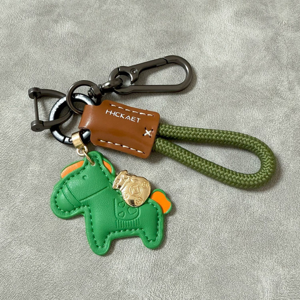 Pony Charm Keychain With Braided Rope Strap - NO-1