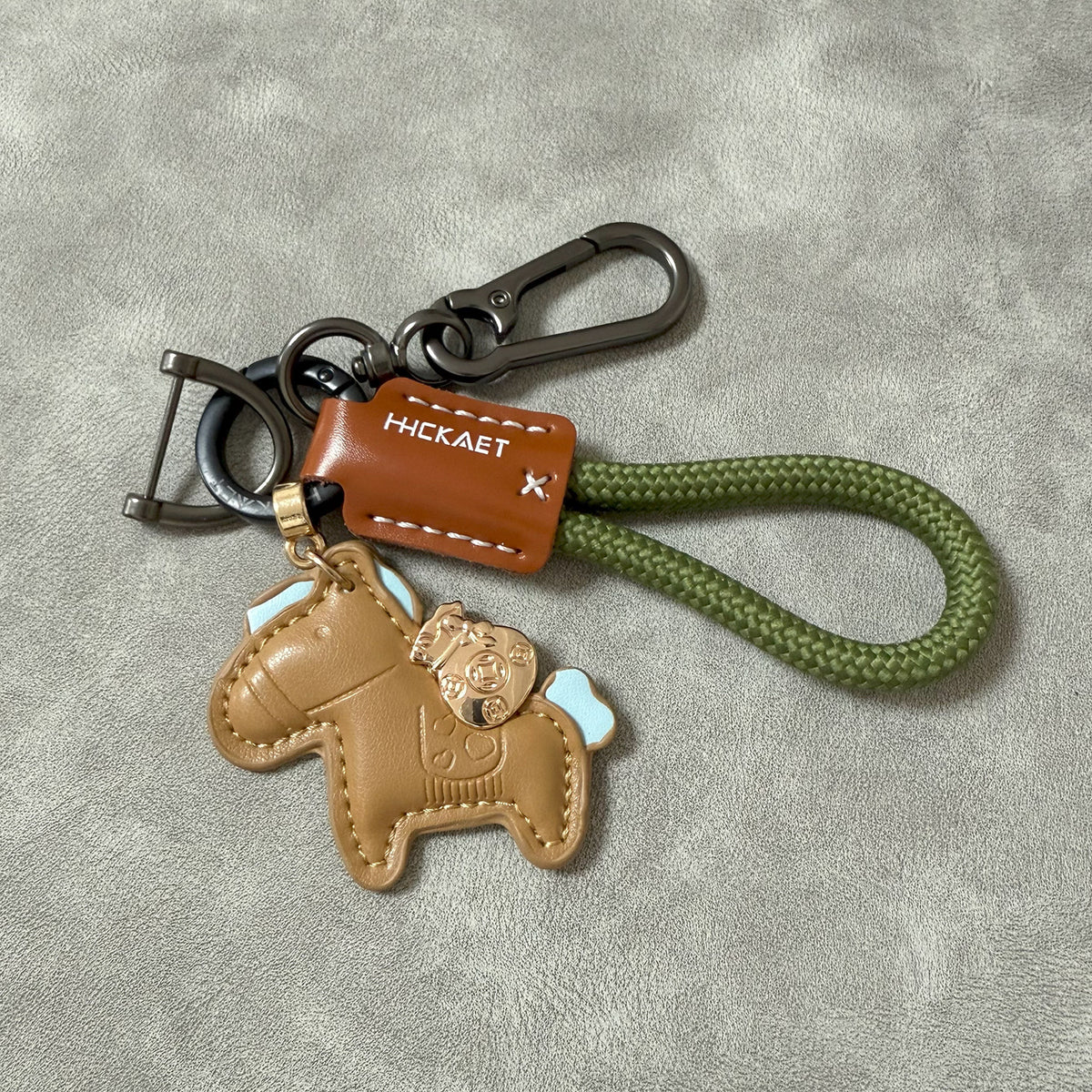 Pony Charm Keychain With Braided Rope Strap - NO-11