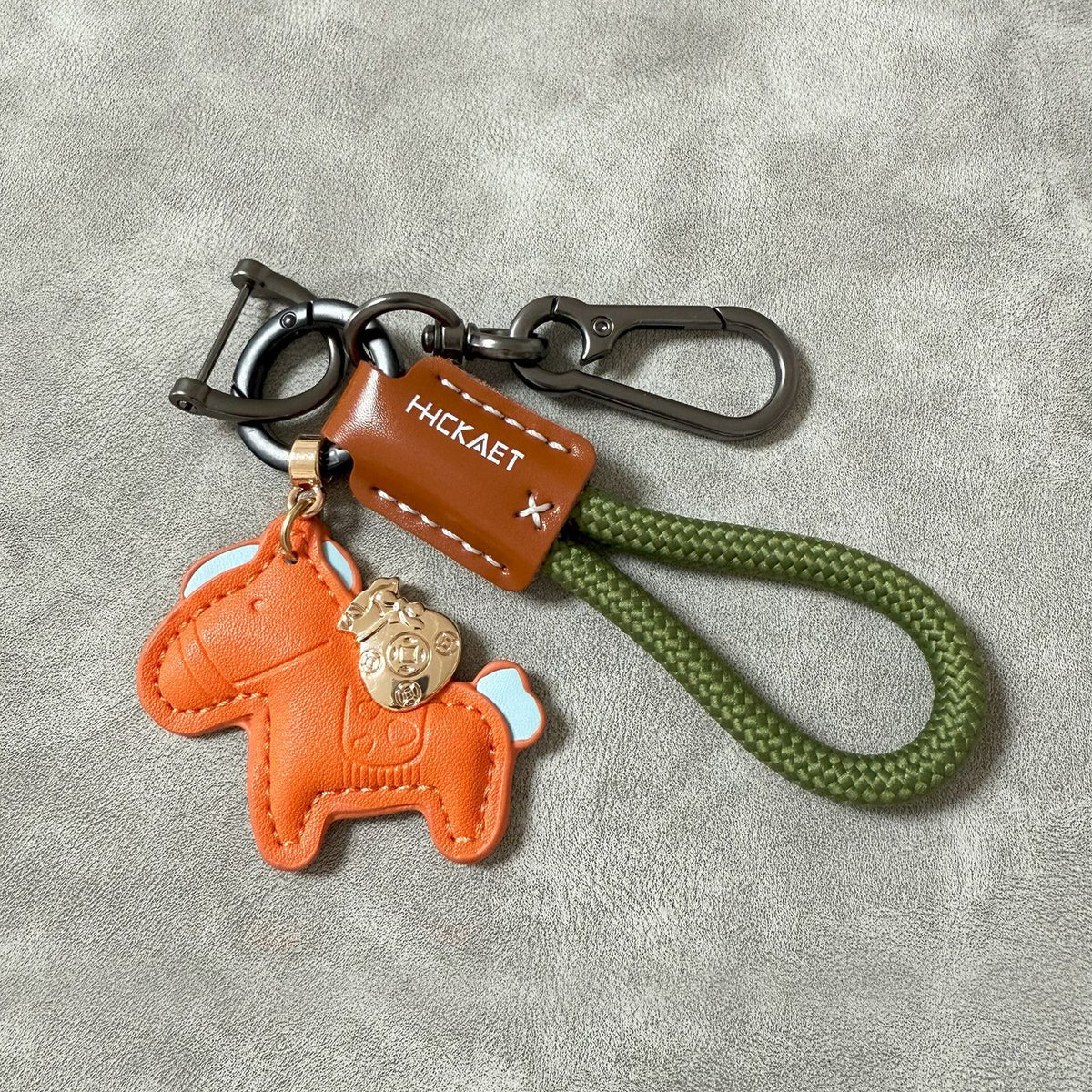 Pony Charm Keychain With Braided Rope Strap - NO-12