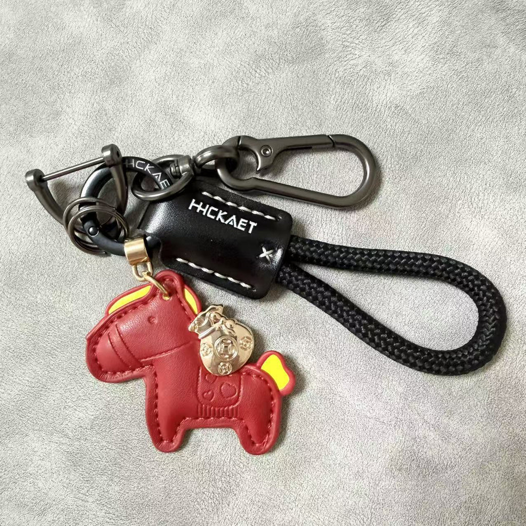 Pony Charm Keychain With Braided Rope Strap - NO-15