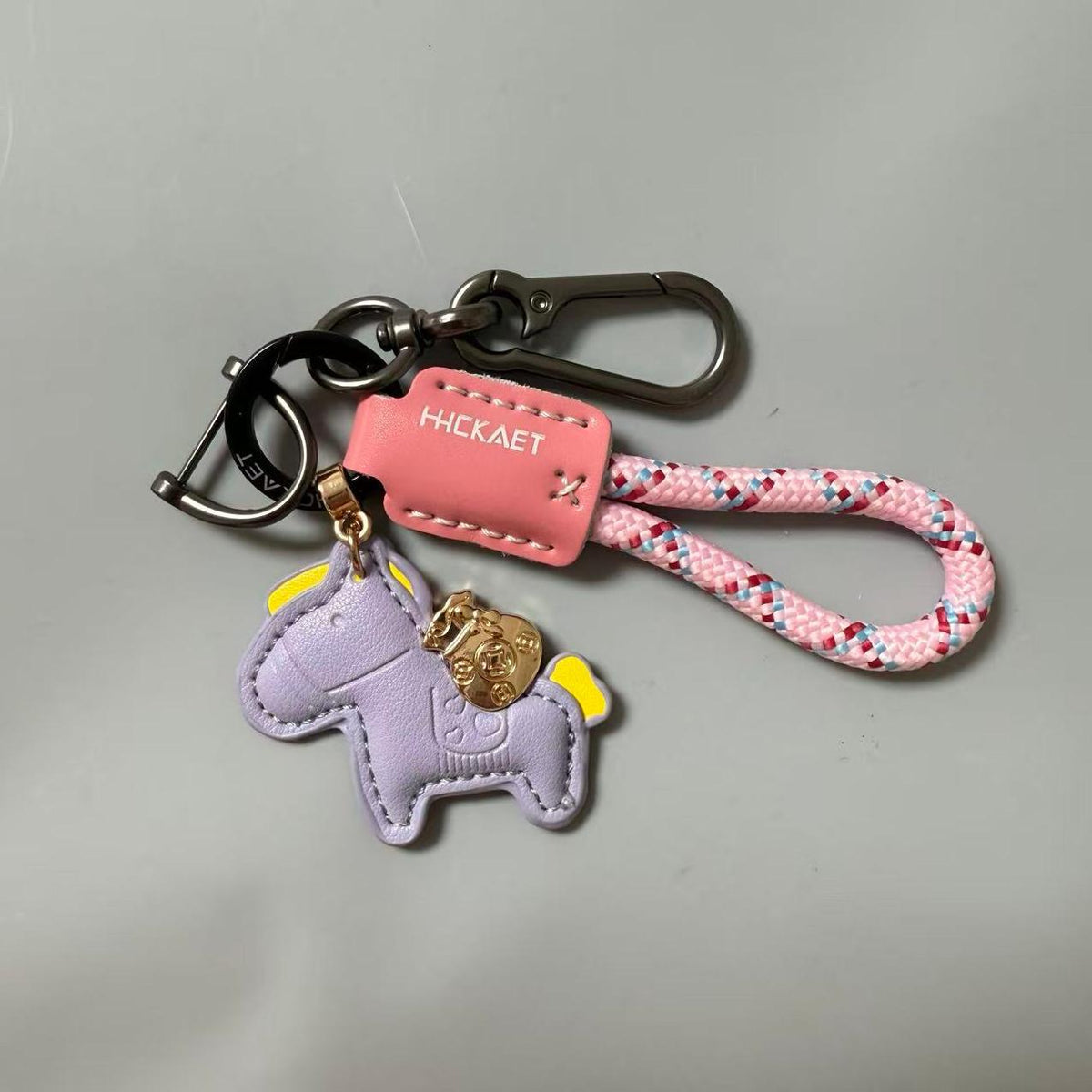 Pony Charm Keychain With Braided Rope Strap - NO-3