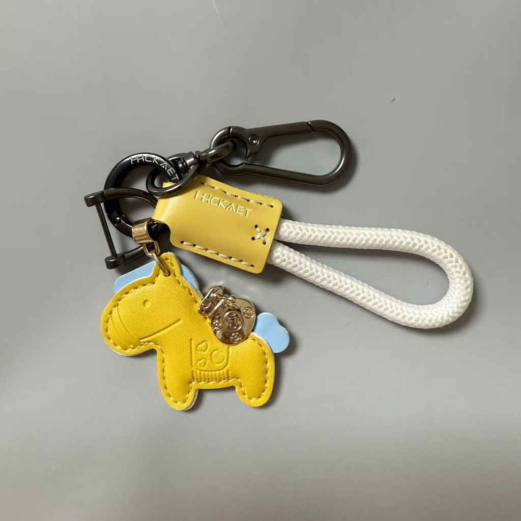 Pony Charm Keychain With Braided Rope Strap - NO-5