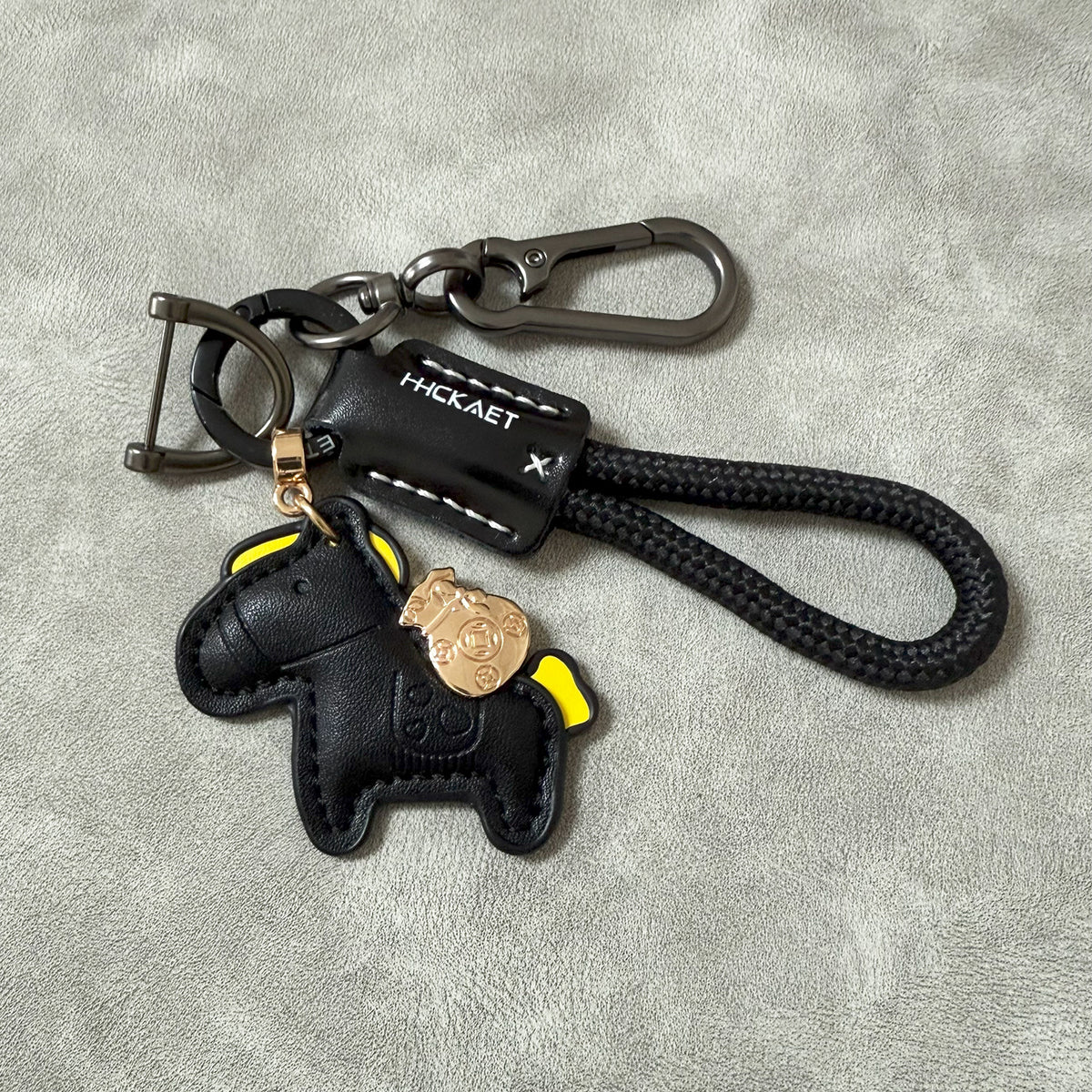 Pony Charm Keychain With Braided Rope Strap - NO-7