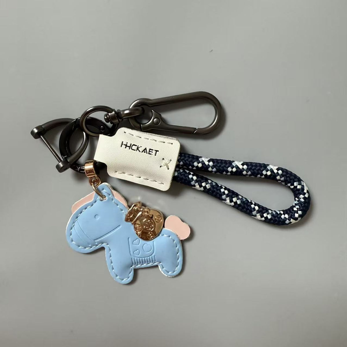 Pony Charm Keychain With Braided Rope Strap - NO-9