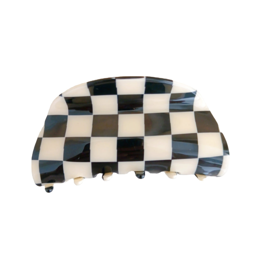 Checkerboard Half Moon Hair Claw Clip - view 1