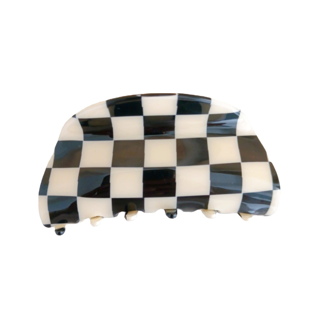 Checkerboard Half Moon Hair Claw Clip - view 1