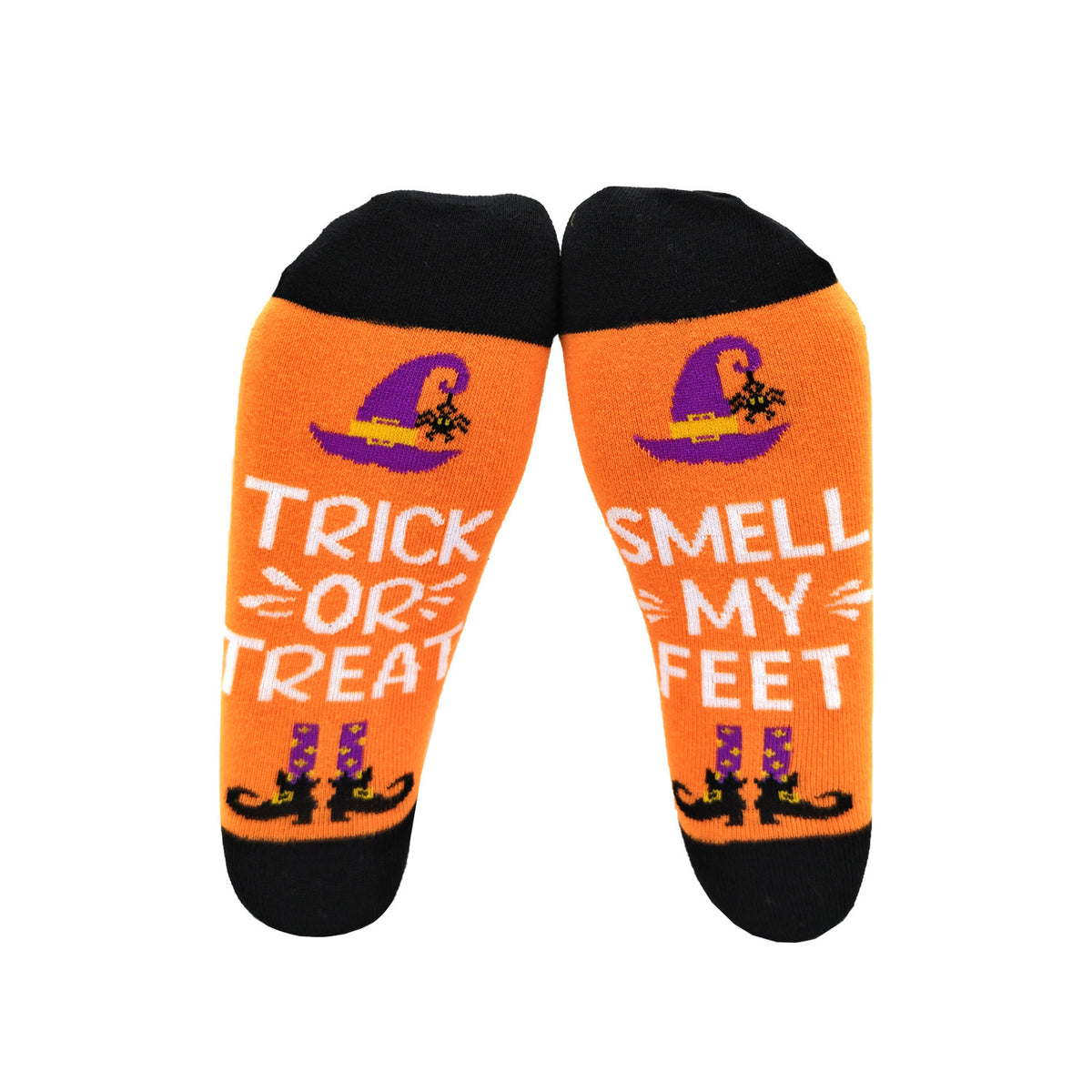 Trick or Treat Halloween Crew Socks - Orange - 2
