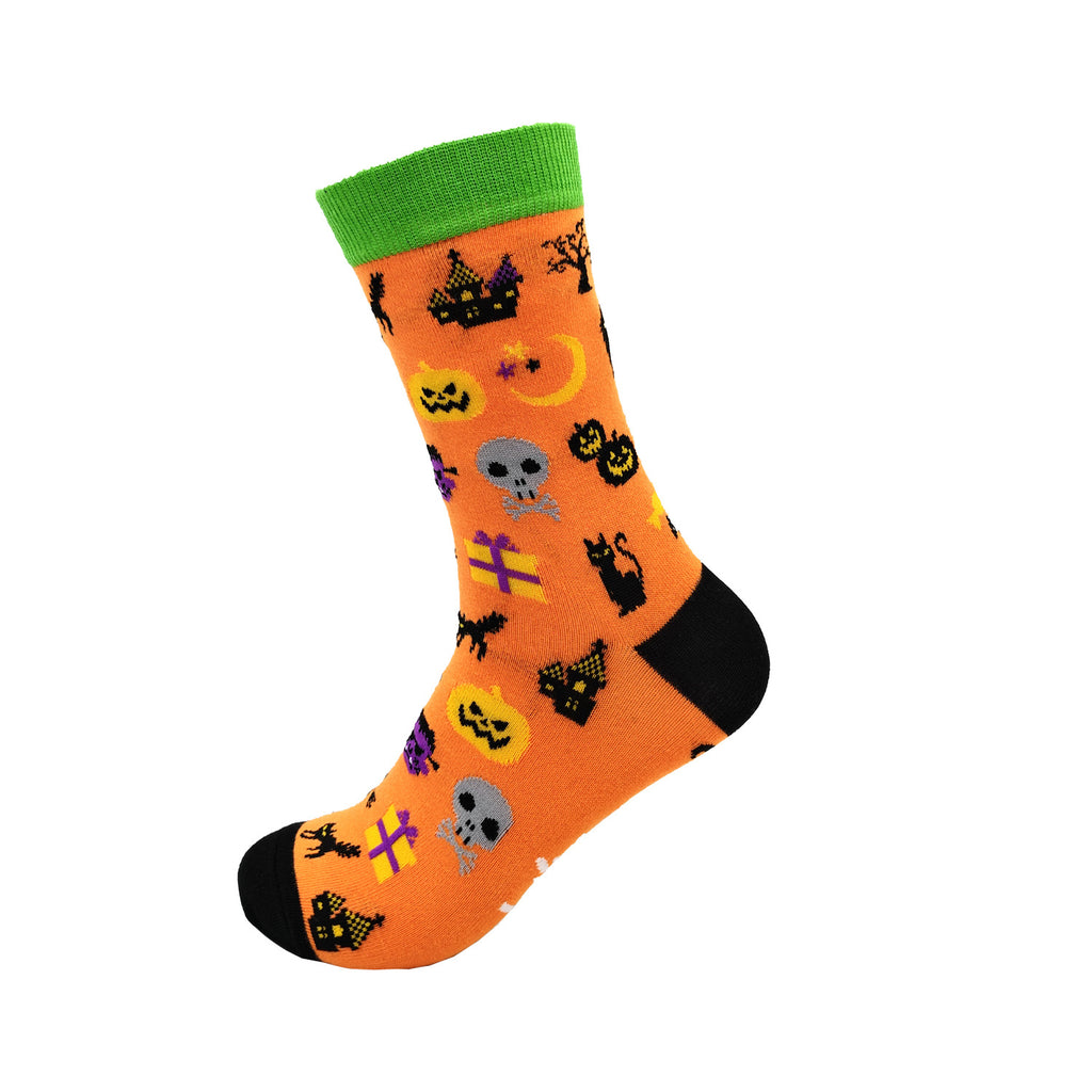 Trick or Treat Halloween Crew Socks - Orange - 3