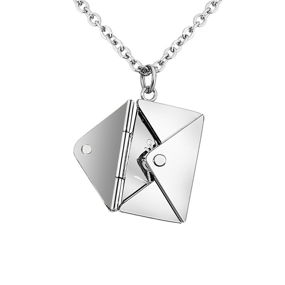 Openable Envelope Locket Love Note Necklace - Color_01