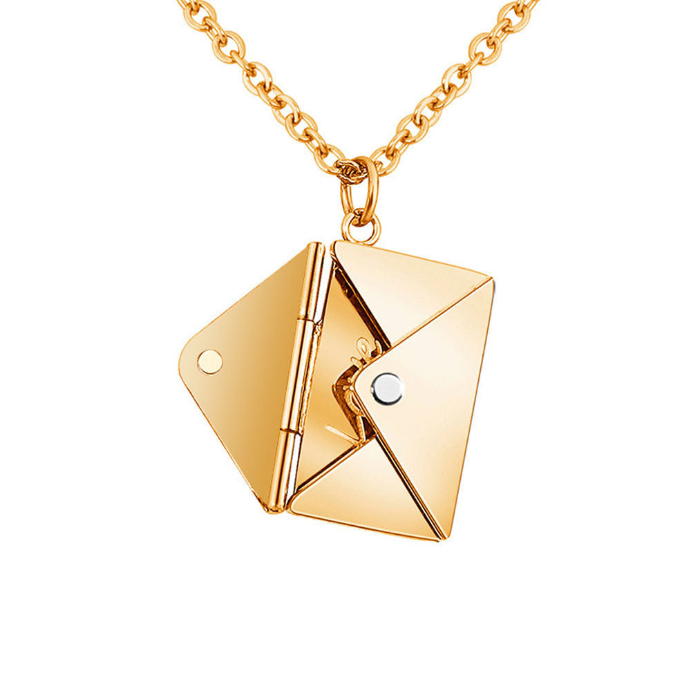 Openable Envelope Locket Love Note Necklace - Color_02