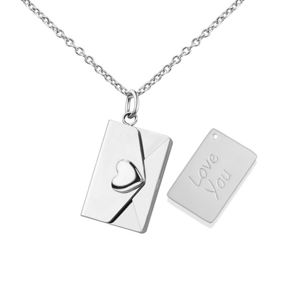 Openable Envelope Locket Love Note Necklace - Color_04