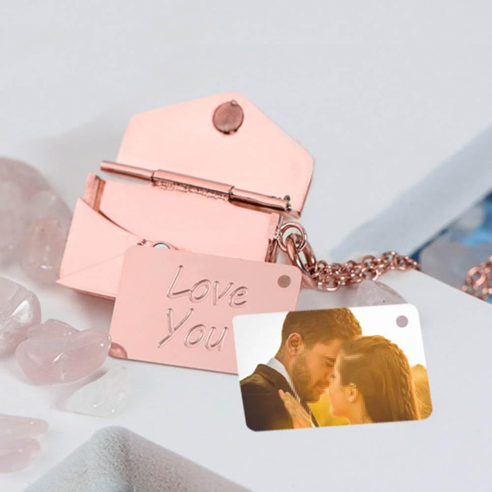 Openable Envelope Locket Love Note Necklace - Color_06