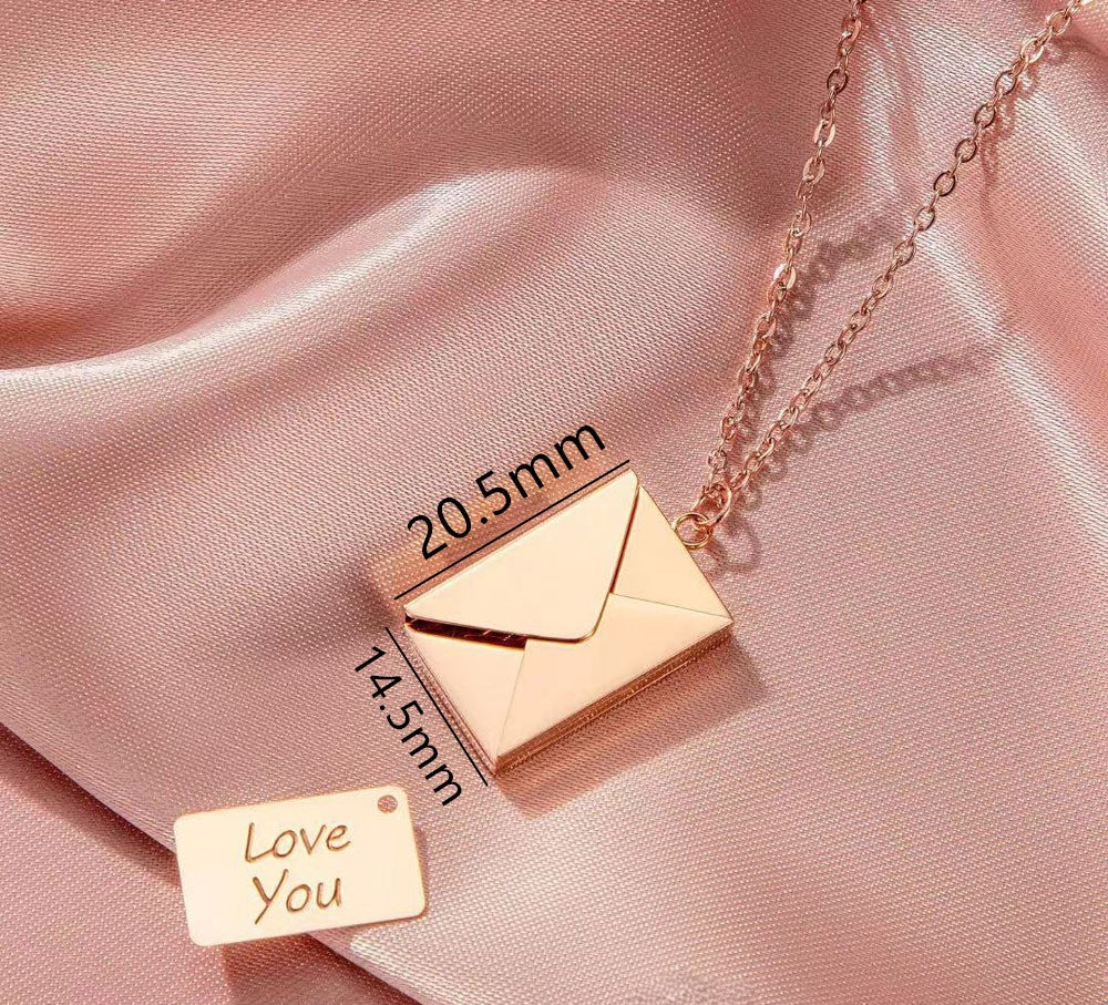 Openable Envelope Locket Love Note Necklace - view 2