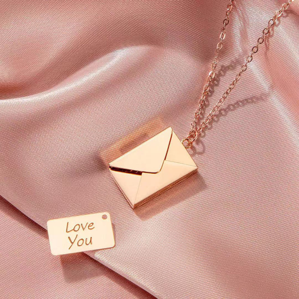 Openable Envelope Locket Love Note Necklace - view 5