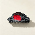 Hair Claw Clip With Etched Spiderweb Design - S_2.95in
