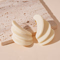 Layered Swirl Resin Stud Earrings - White