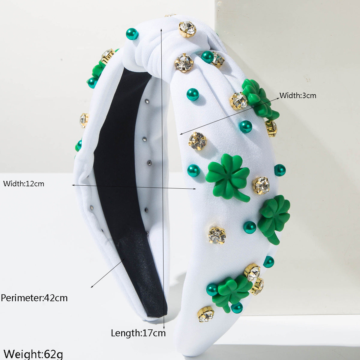 Beaded Clover Knotted Wide Headband - view 1