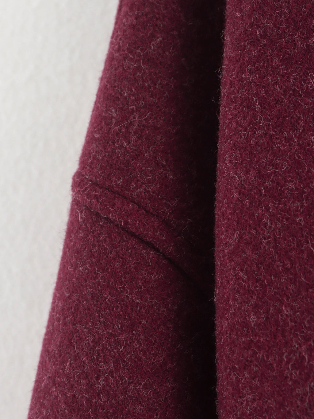 Wine Red Wool Blend Cropped Zip Jacket - Winered - 4