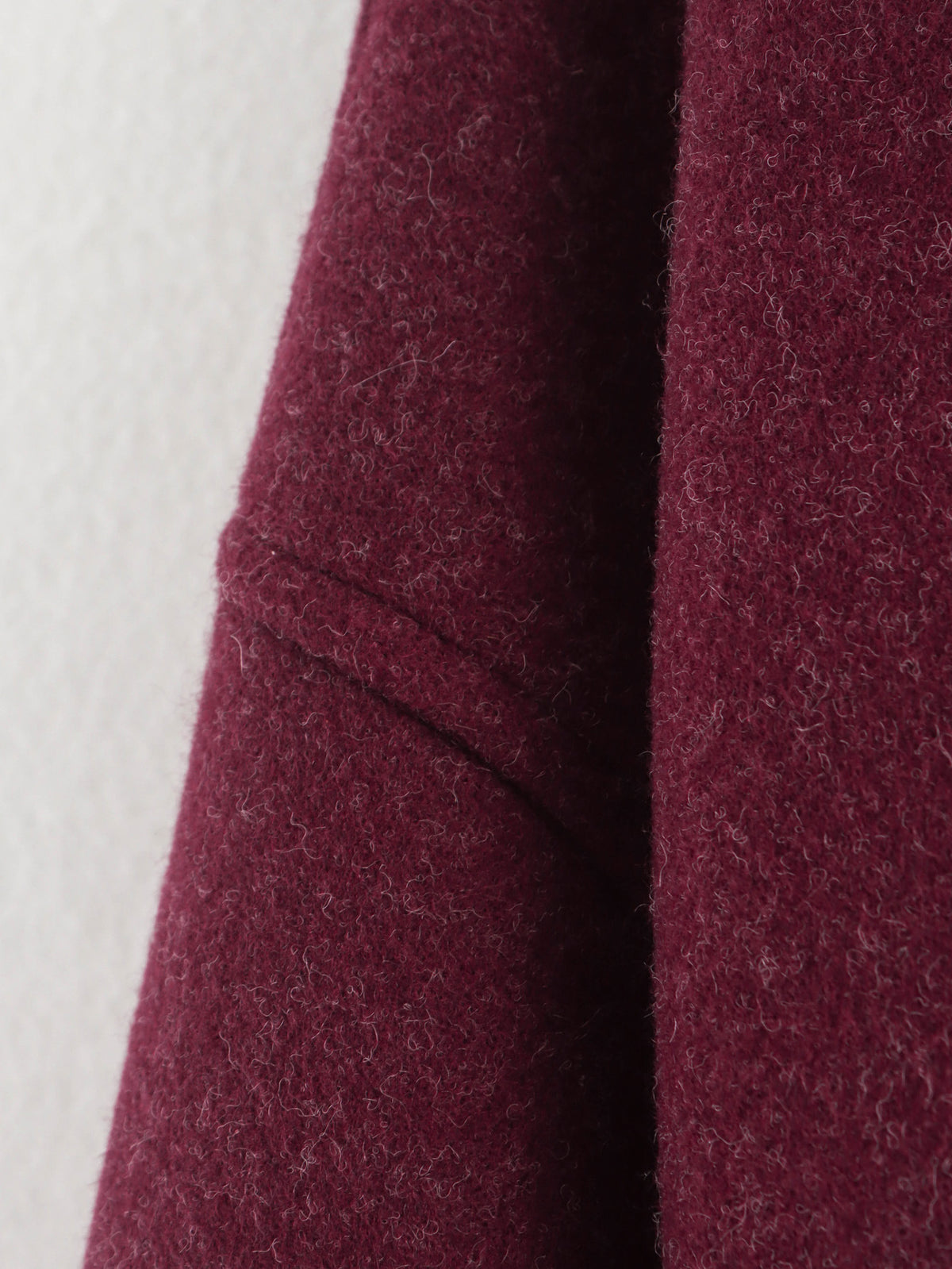 Wine Red Wool Blend Cropped Zip Jacket - Winered - 4