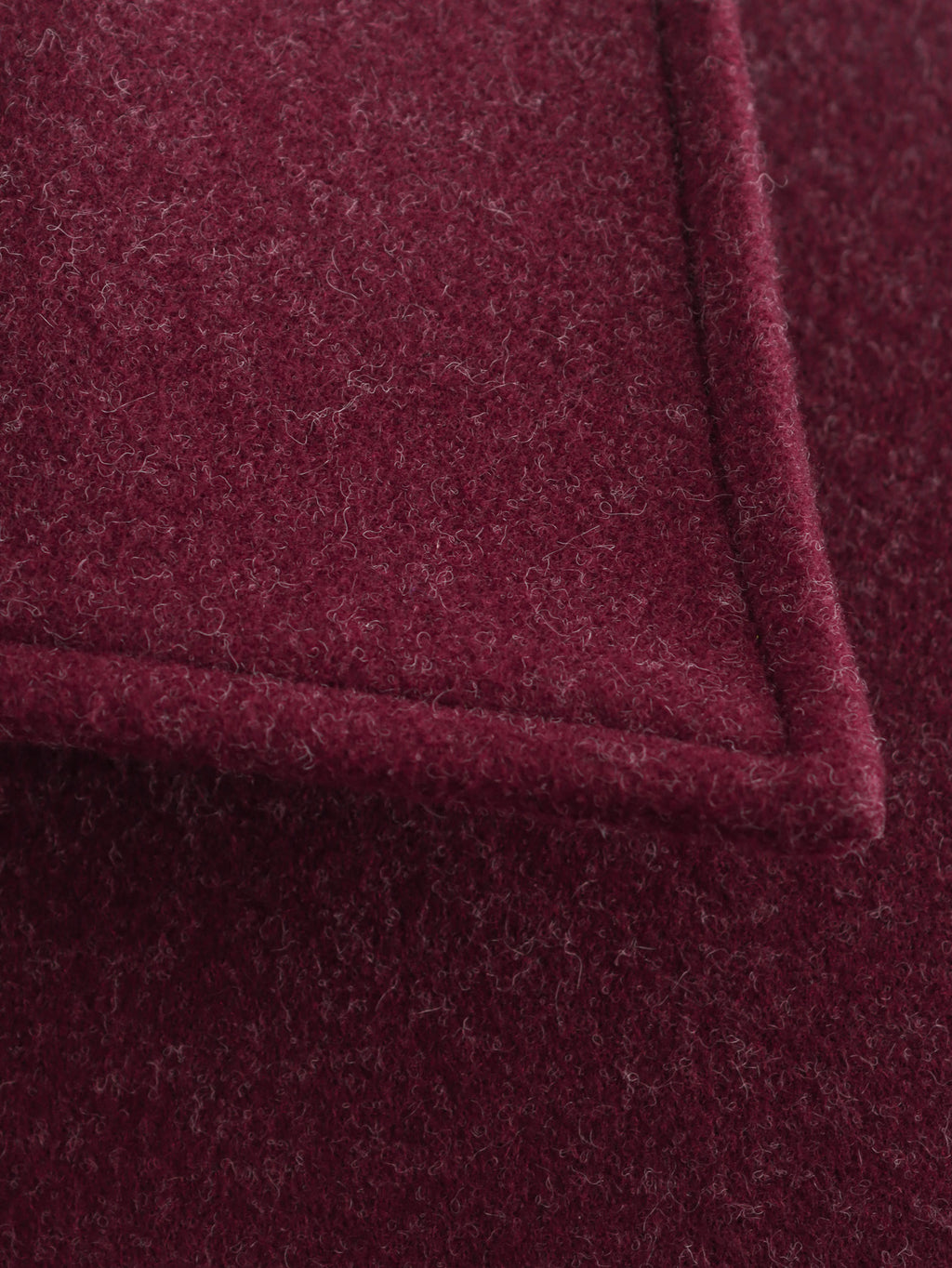 Wine Red Wool Blend Cropped Zip Jacket - Winered - 5