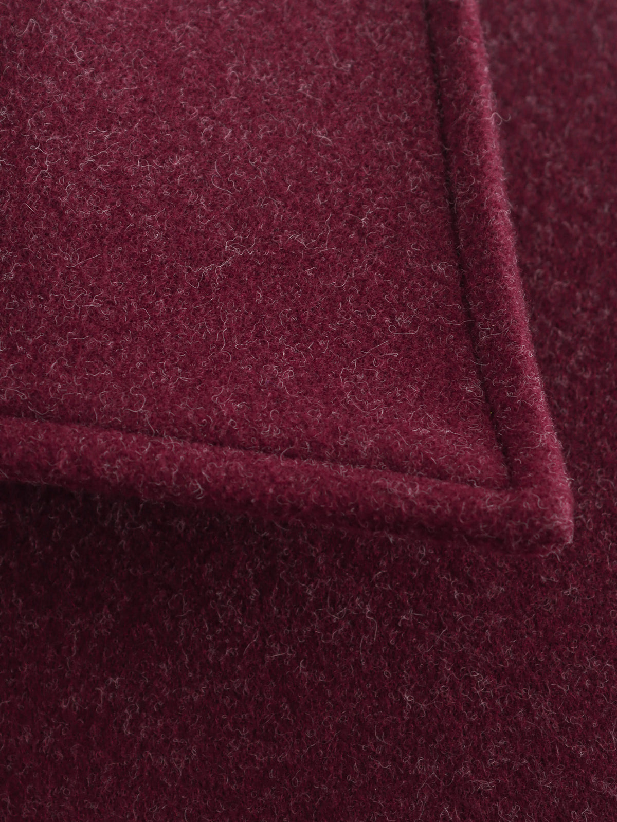 Wine Red Wool Blend Cropped Zip Jacket - Winered - 5