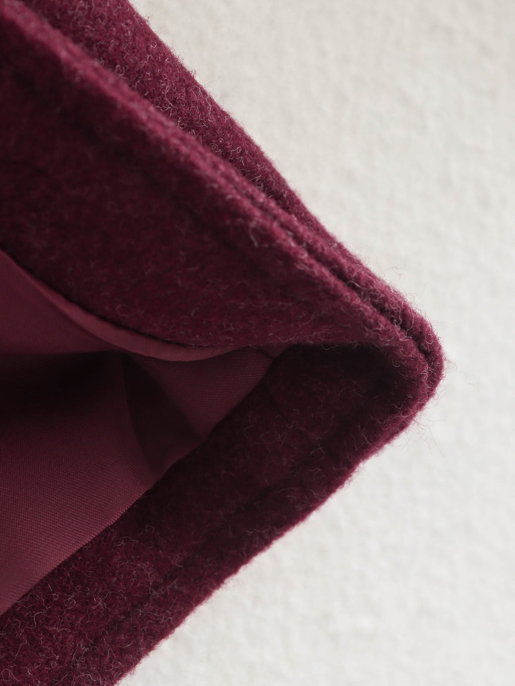 Wine Red Wool Blend Cropped Zip Jacket - Winered - 8