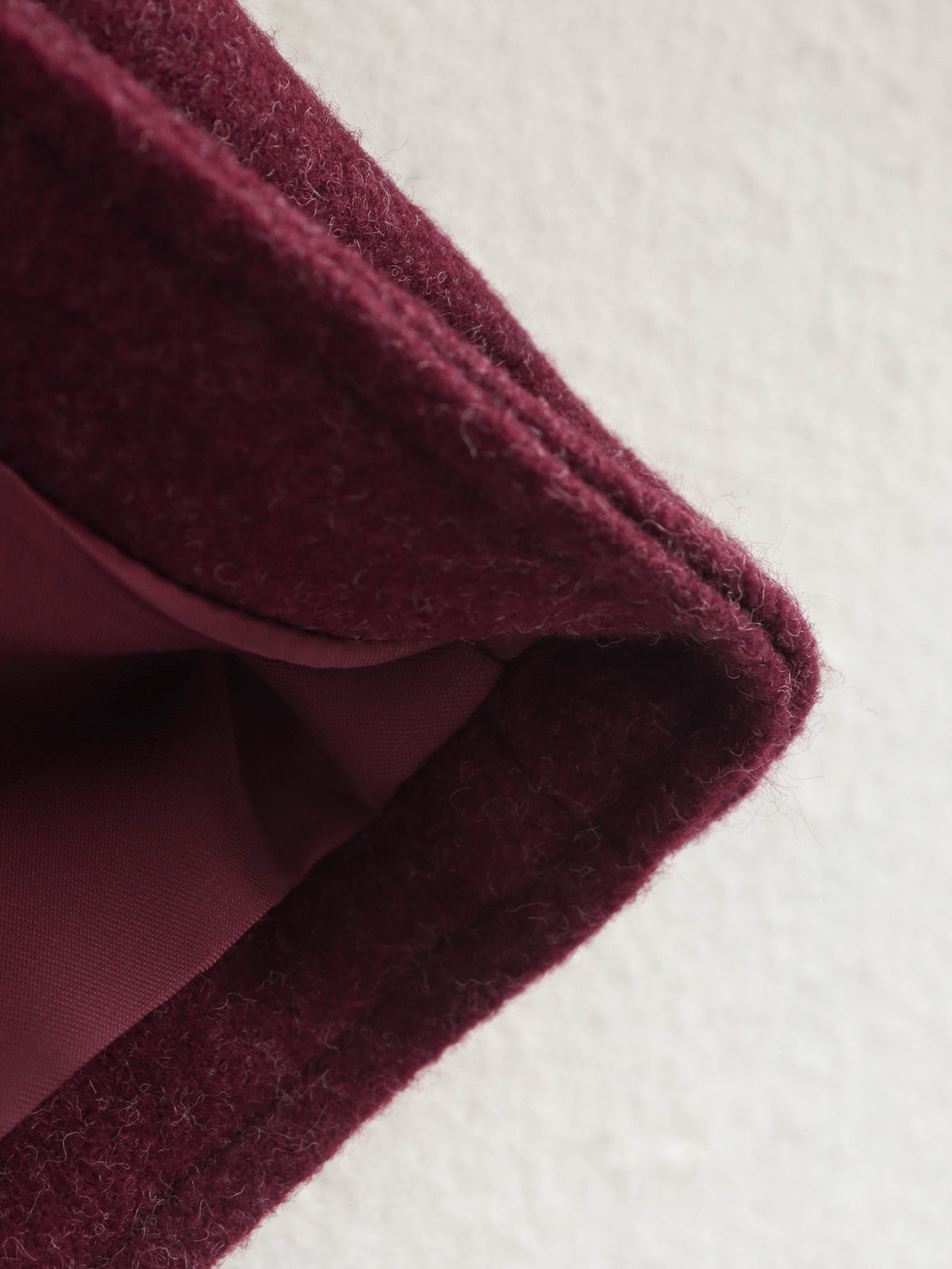 Wine Red Wool Blend Cropped Zip Jacket - Winered - 8
