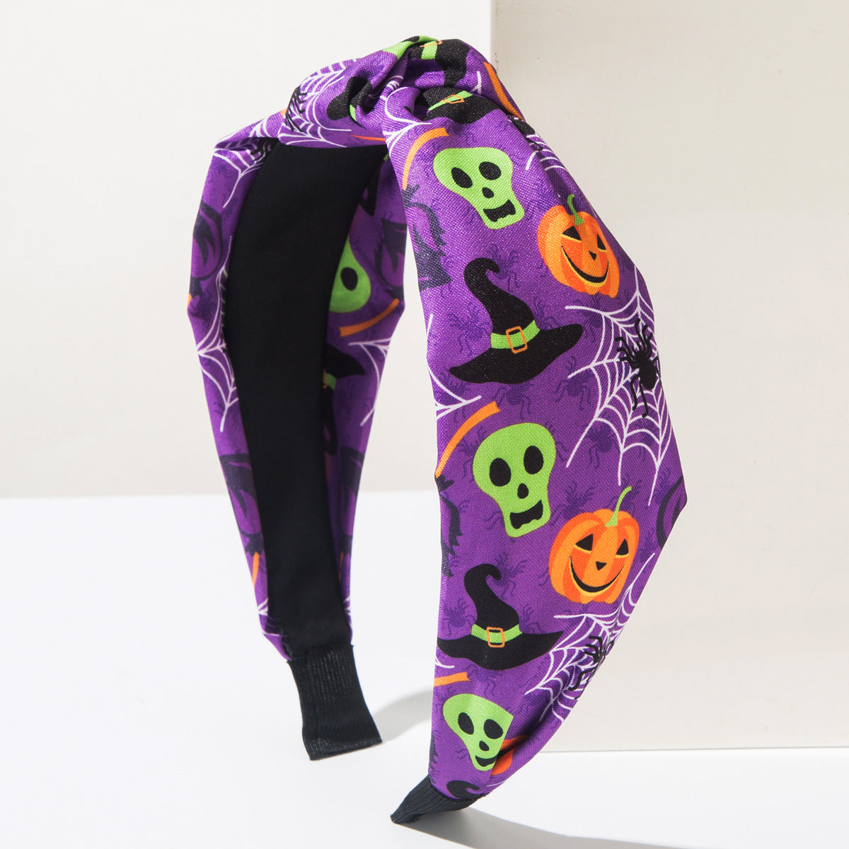 Printed Halloween Headband With Center Knot - C1